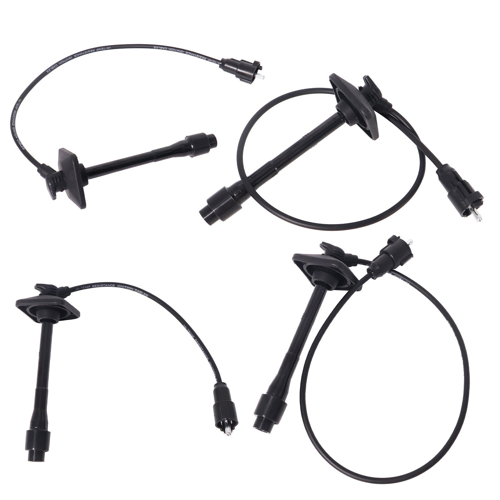 2 x Ignition Coil & Connector Pigtail Plug + 4 x Spark Plug Wire For Toyota New