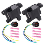 2 x Ignition Coil & Connector Pigtail Plug + 4 x Spark Plug Wire For Toyota New