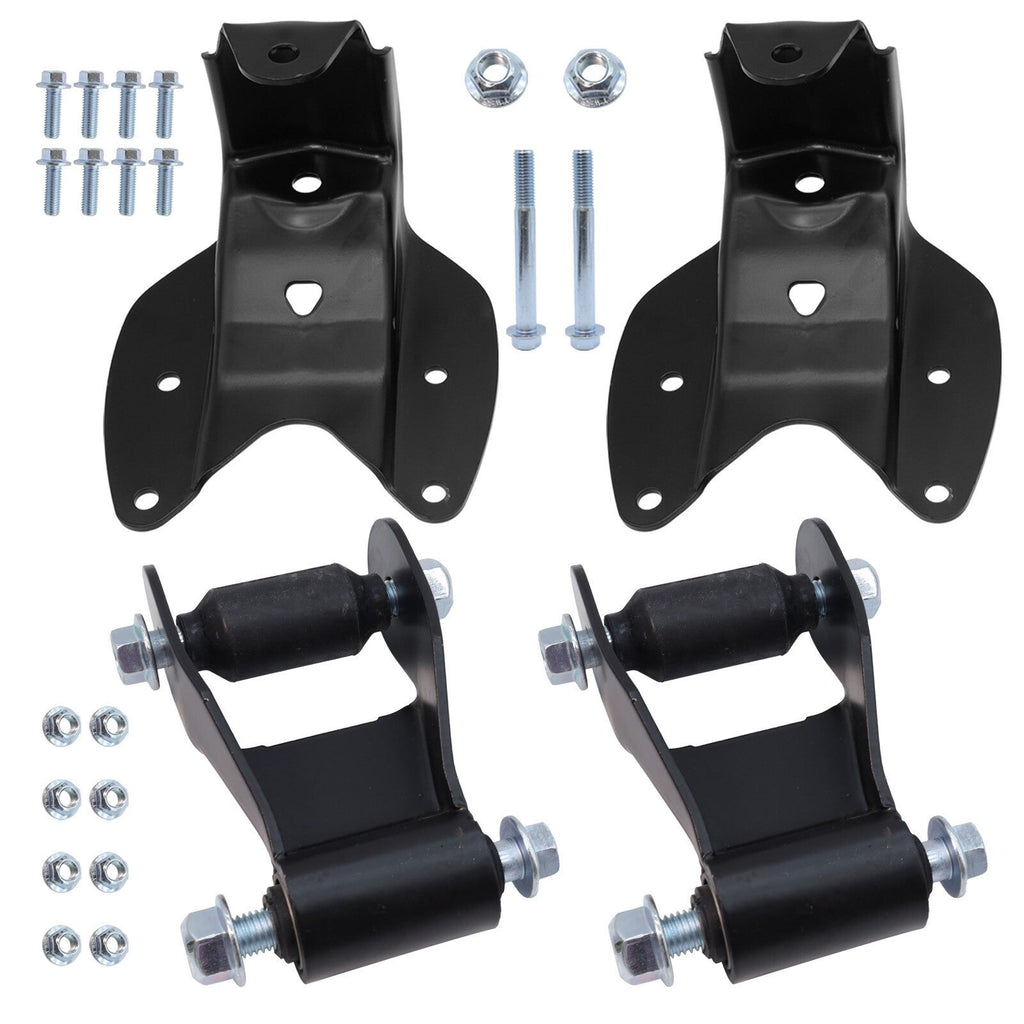 Rear L&R Leaf Spring Shackle Bracket Hanger Kit for 80-97 Ford F150 F250 F350