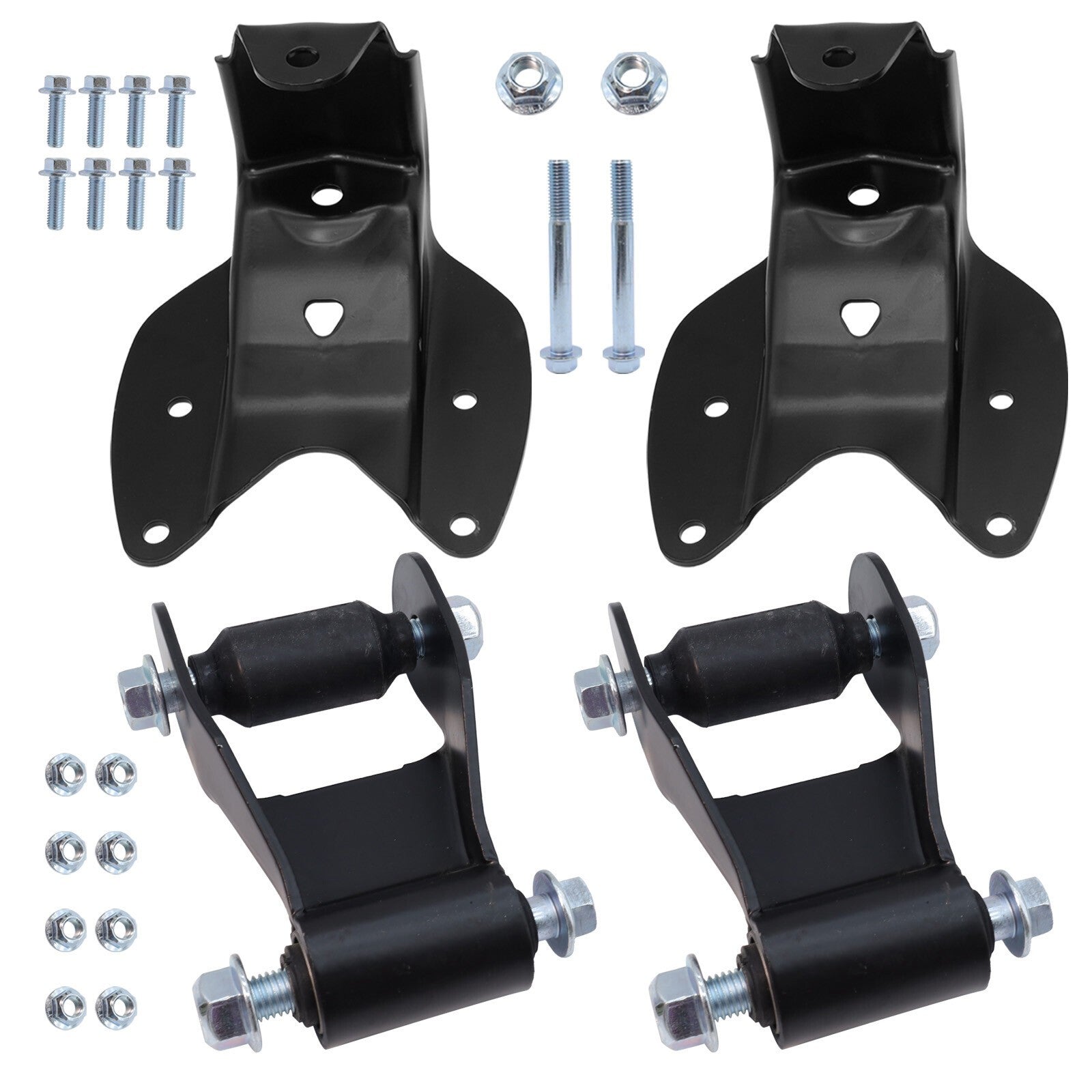 Rear L&R Leaf Spring Shackle Bracket Hanger Kit for 80-97 Ford F150 F250 F350