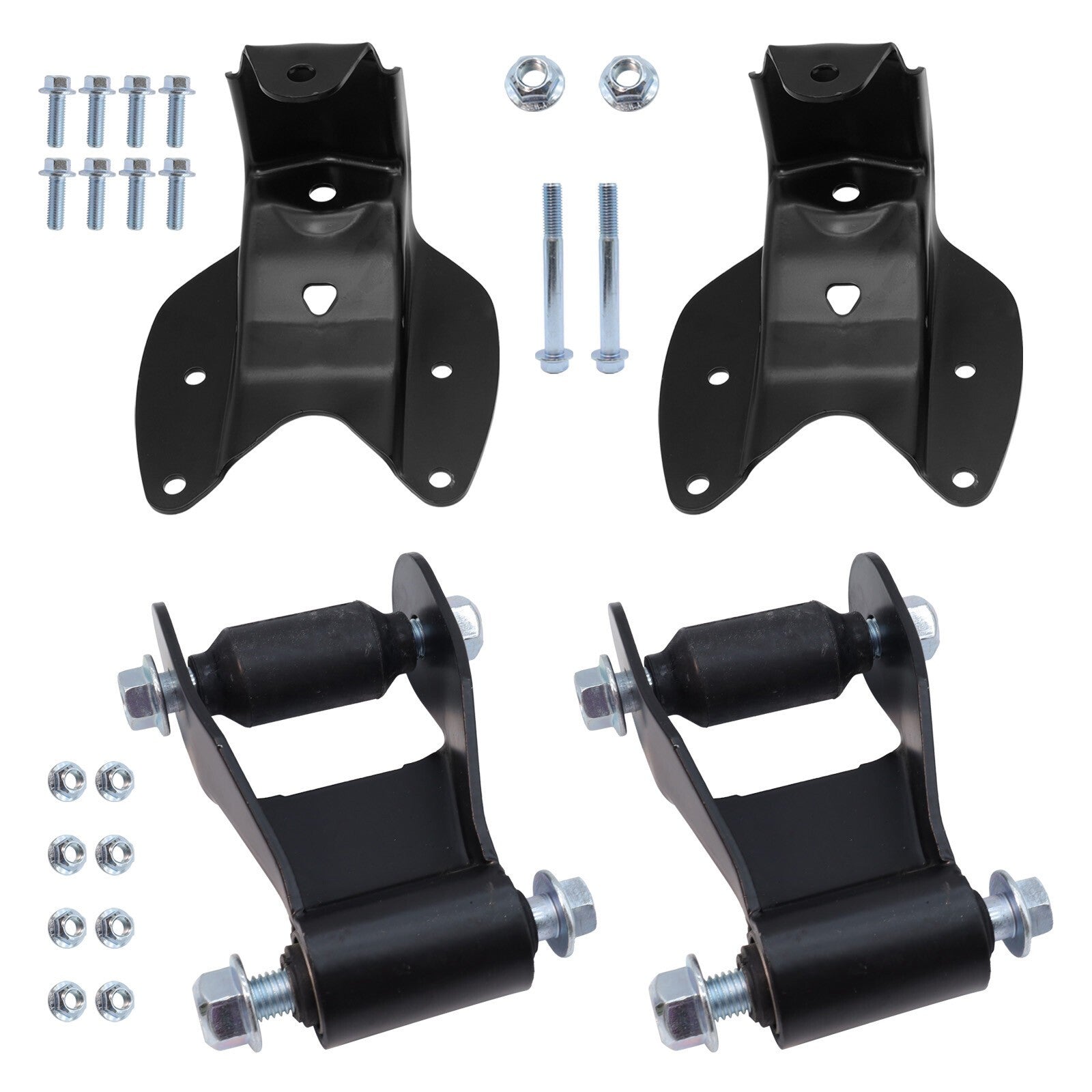 Rear L&R Leaf Spring Shackle Bracket Hanger Kit for 80-97 Ford F150 F250 F350