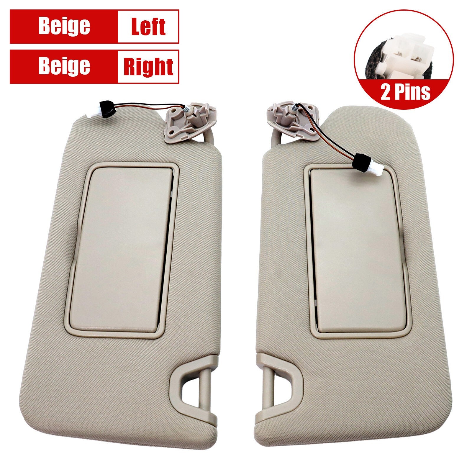 NEW For 2013-2018 Nissan Altima 1 Pair Set Driver&Passenger Sun Visor Beige R/L