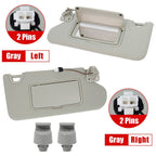 2x Front L&R Sun Visor & Bracket W/Light For Nissan Altima 13-18 Gray 964013TA2A