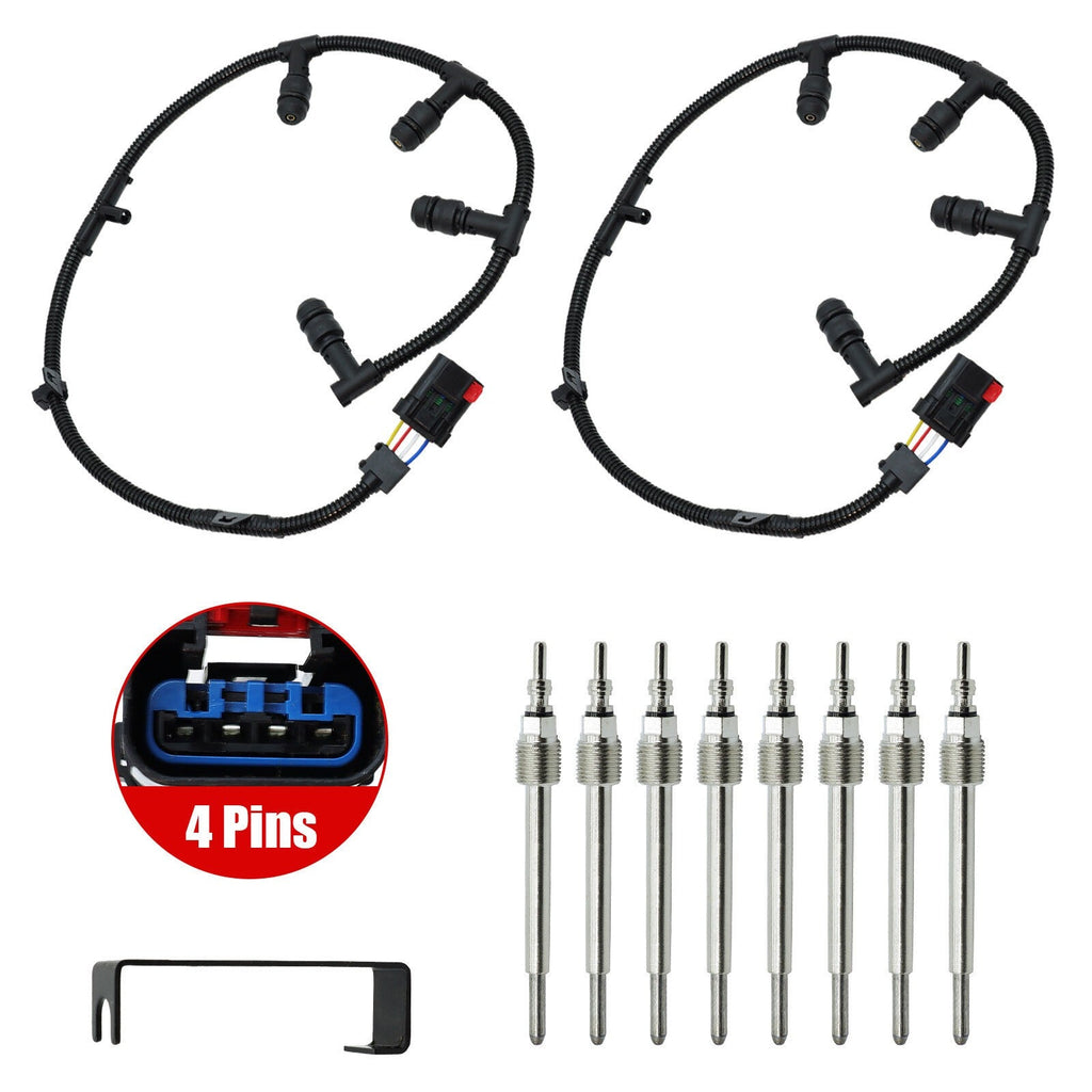 4C3Z12A342AA ZD13 Diesel Glow Plug & 4C2Z-12A690-AB Harness For Ford Powerstroke