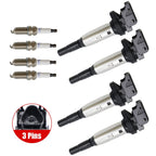 Set of 4 Ignition Coil & Spark Plug 12138616153 For BMW 335i 528i M5 X6