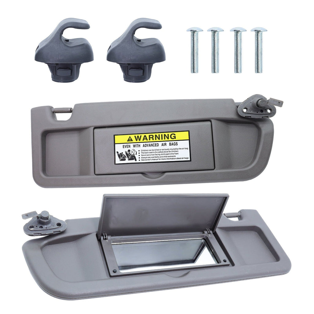 1 PAIR Gray Sun Visors Left & Right Side Replacement for 2006-2011 Honda Civic