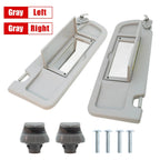 2x For 2006-08 Honda Civic Driver LH &Passenger RH Sun Visors W/Clips Light Gray