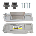 2x For 2006-08 Honda Civic Driver LH &Passenger RH Sun Visors W/Clips Light Gray