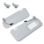 2PS Left & Right Side Gray Sun Visor with Light & Clip For 2010-2013 Mazda 3