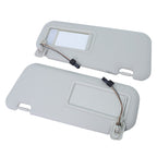 2PS Left & Right Side Gray Sun Visor with Light & Clip For 2010-2013 Mazda 3
