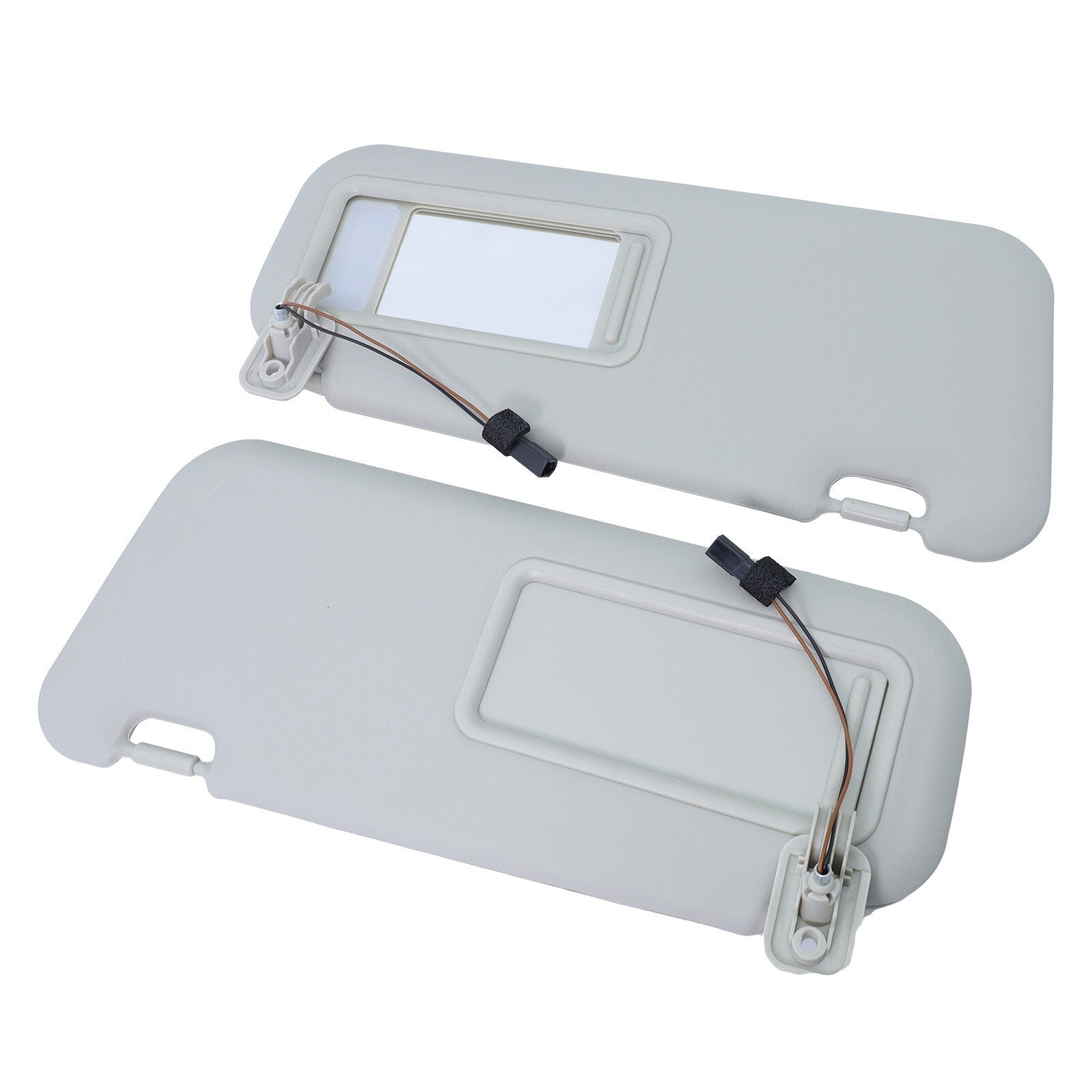 2PS Left & Right Side Gray Sun Visor with Light & Clip For 2010-2013 Mazda 3