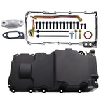 Black LS RetroFit Aluminum Rear Sump Oil Pan With Turbo Drains W/Added Clearance