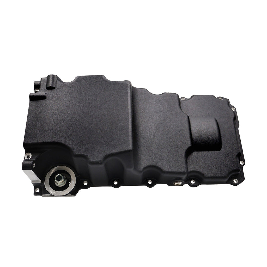 Black LS RetroFit Aluminum Rear Sump Oil Pan With Turbo Drains W/Added Clearance