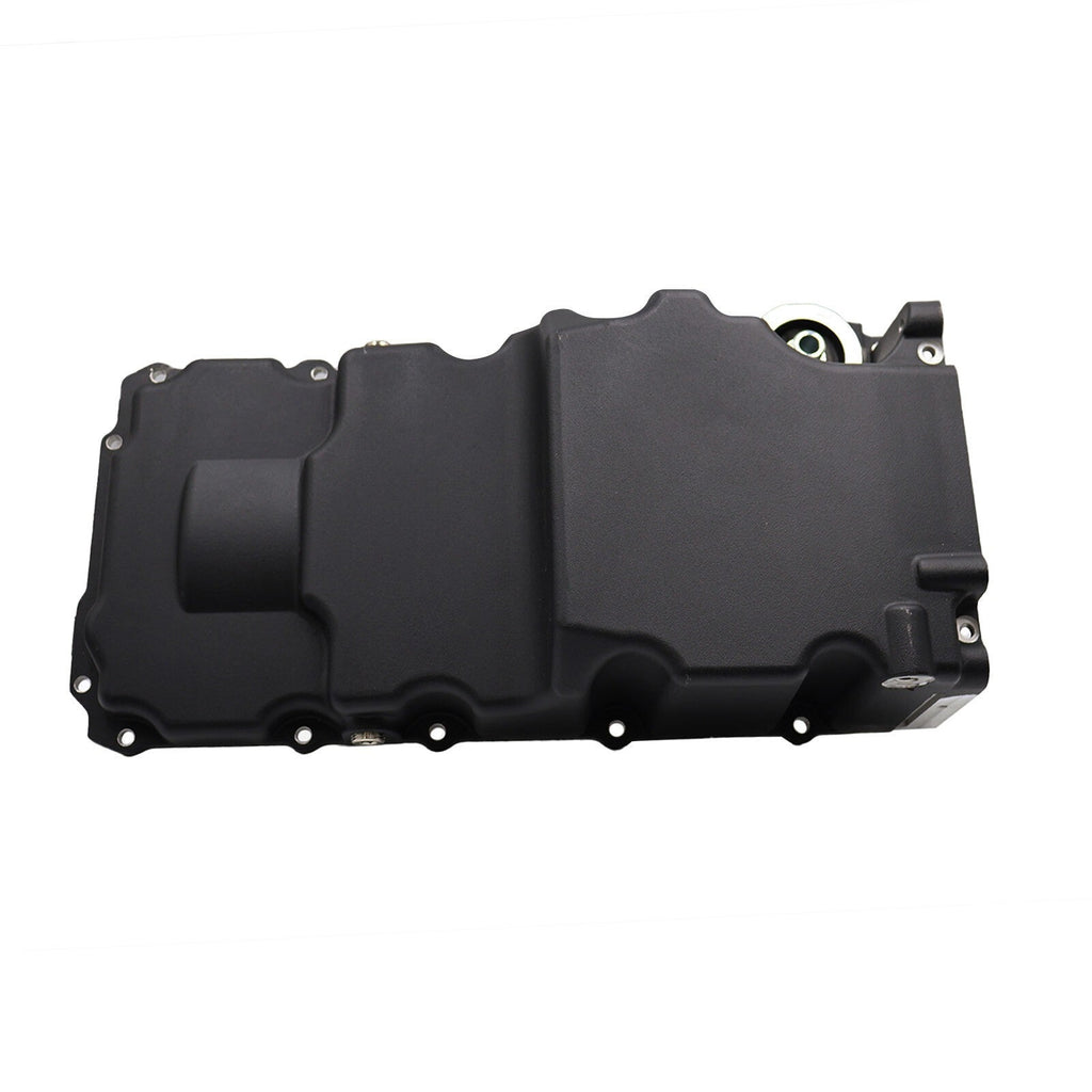 Black LS RetroFit Aluminum Rear Sump Oil Pan With Turbo Drains W/Added Clearance