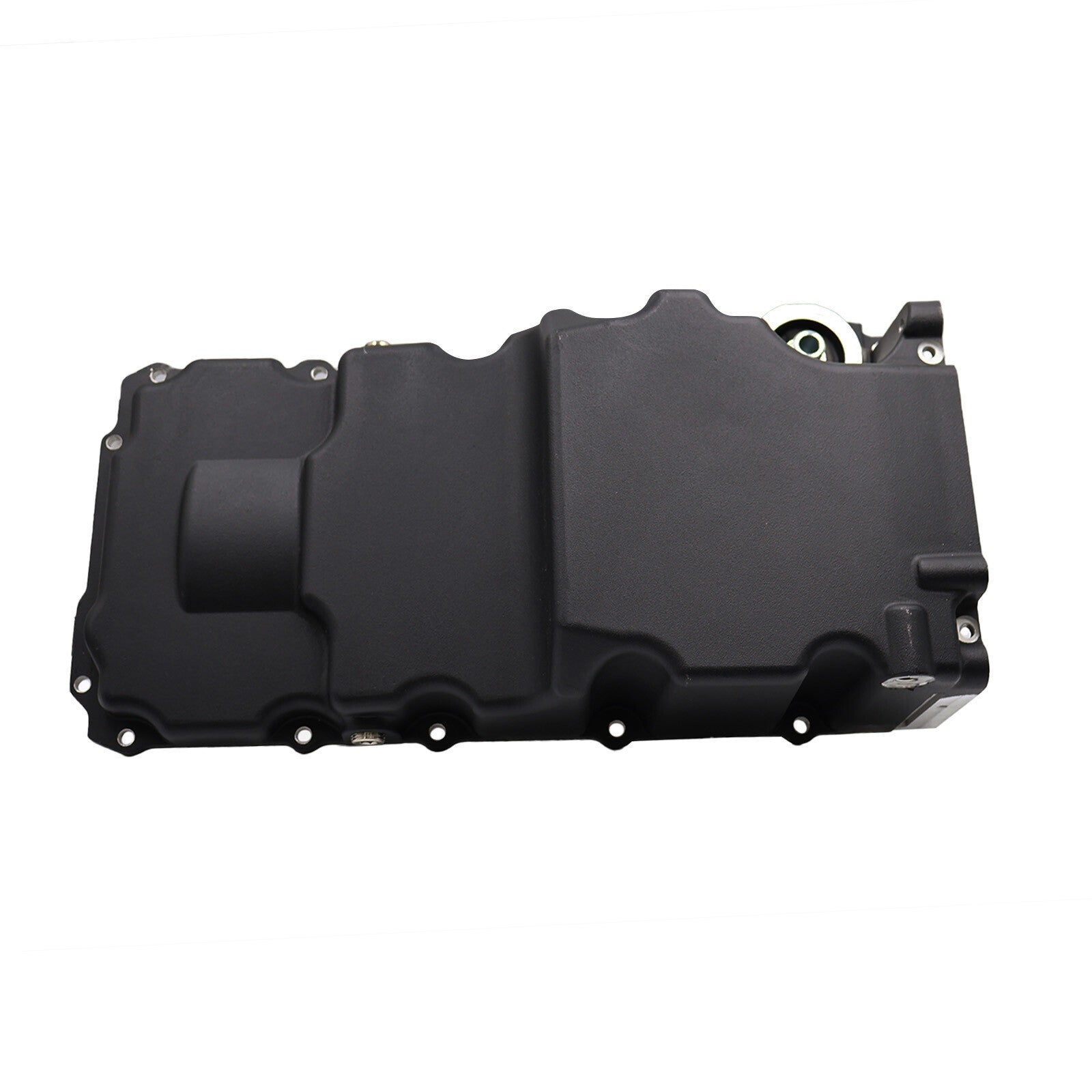 Black LS RetroFit Aluminum Rear Sump Oil Pan With Turbo Drains W/Added Clearance
