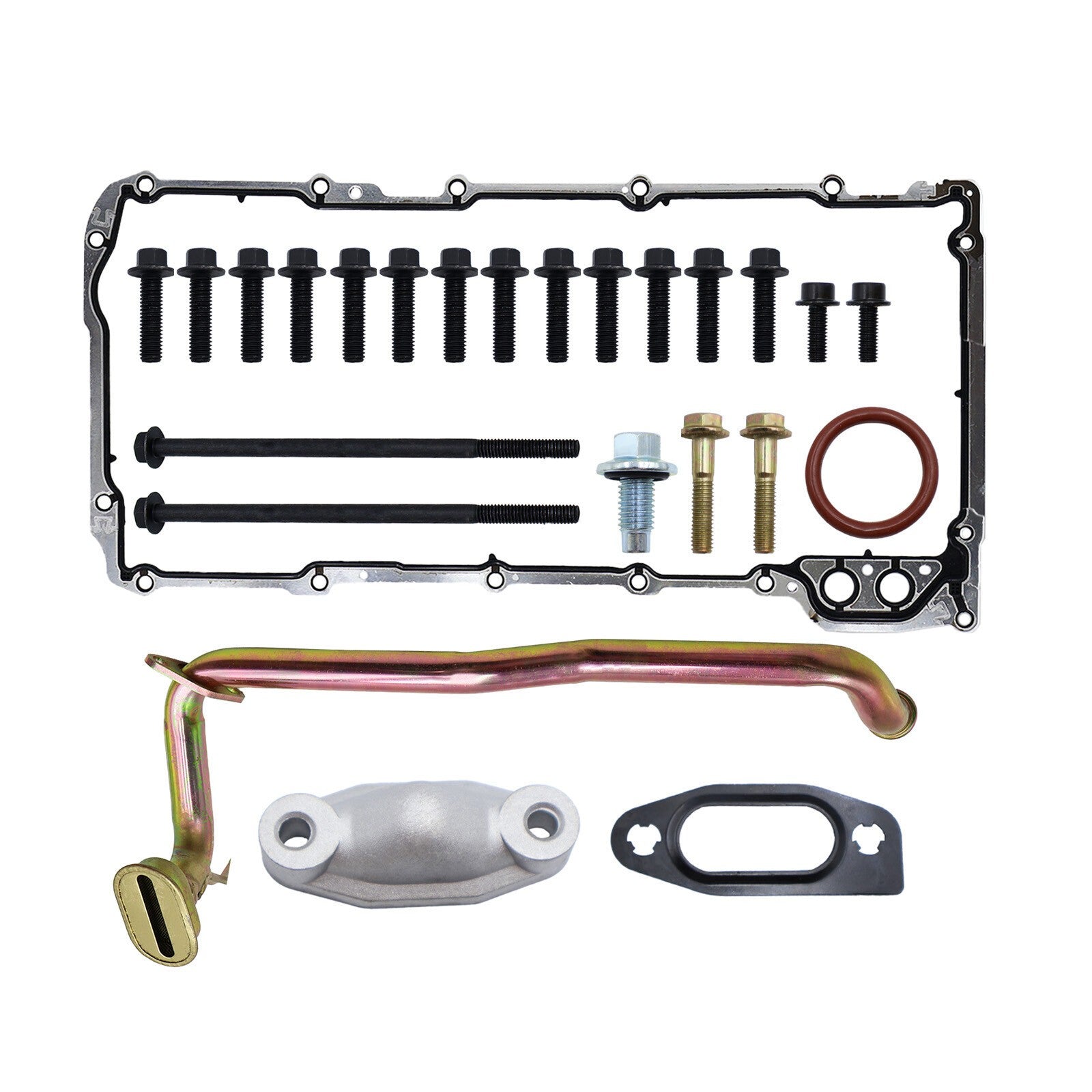 Black LS RetroFit Aluminum Rear Sump Oil Pan With Turbo Drains W/Added Clearance