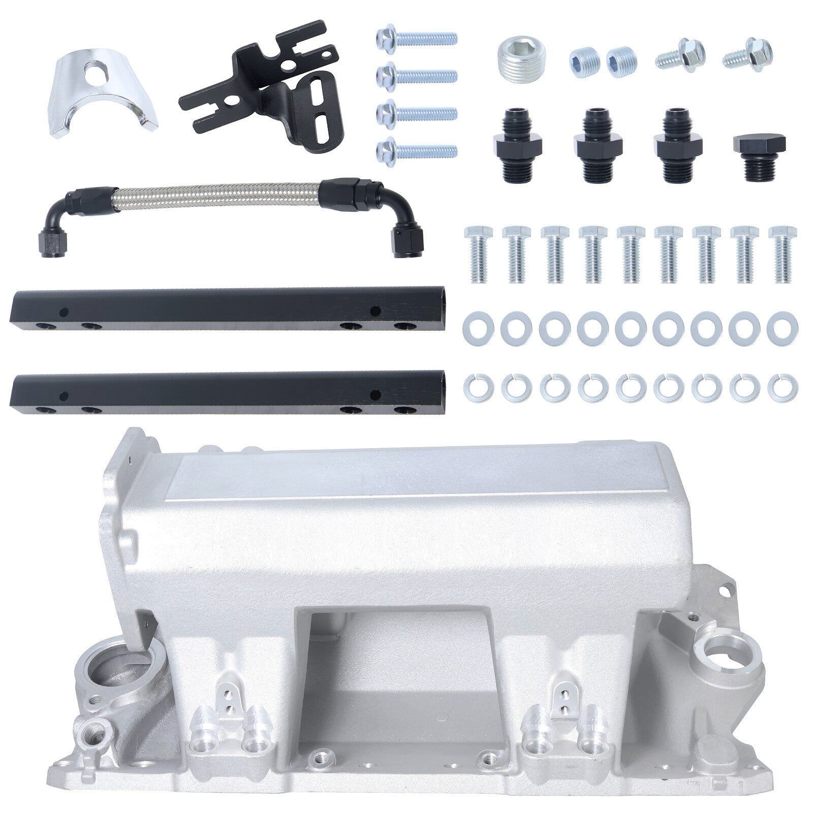 EFI Multi-port Intake Manifold Kit For Chevrolet Buick GMC Oldsmobile V8 Silver