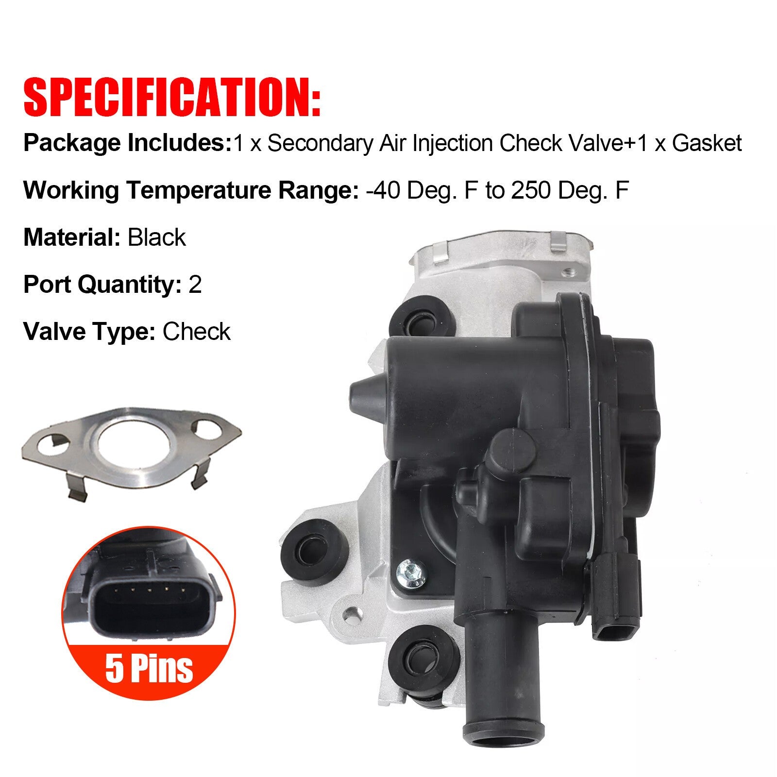 Secondary Air Injection Check Valve Right 911-607 for Toyota Lexus GX460 10-13
