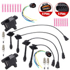 2 x Ignition Coil & Connector Pigtail Plug + 4 x Spark Plug Kit For Toyota Camry