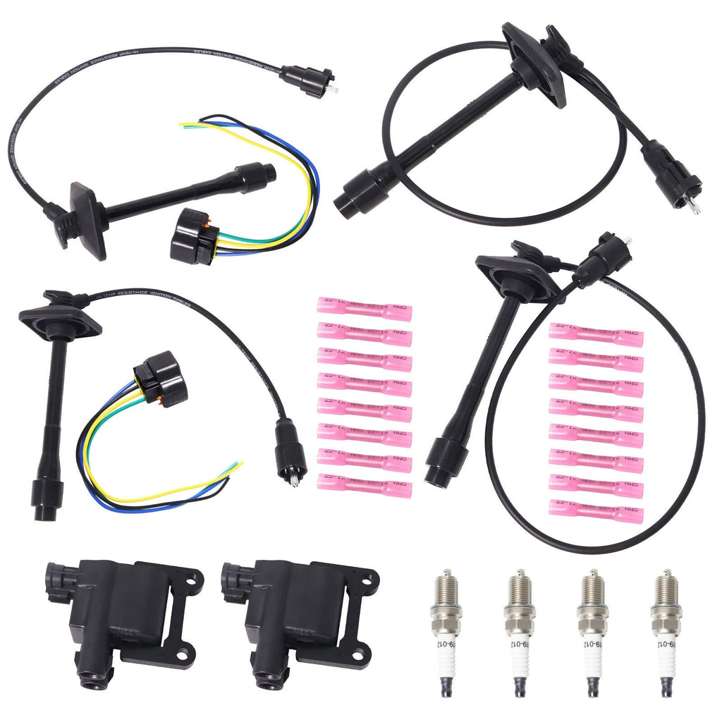 2 x Ignition Coil & Connector Pigtail Plug + 4 x Spark Plug Kit For Toyota Camry