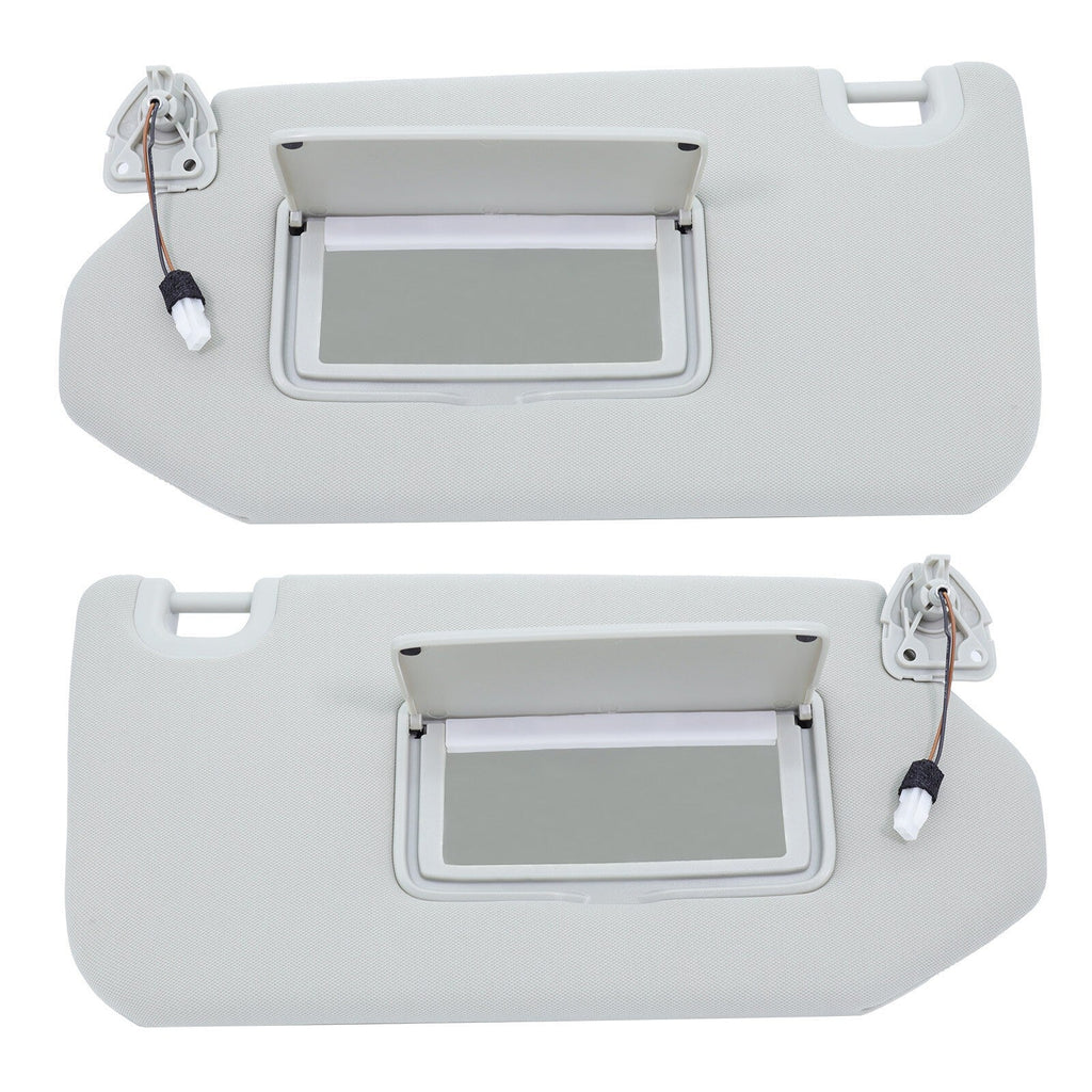 Pair LH+RH Sun Visor Gray For  Nissan Pathfinder 2014-19 Infiniti QX60 W/Lamp
