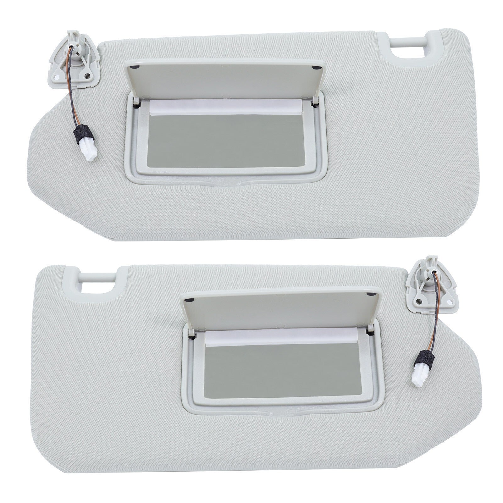 Pair LH+RH Sun Visor Gray For  Nissan Pathfinder 2014-19 Infiniti QX60 W/Lamp