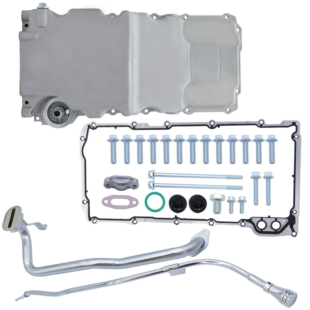 For LS Retro-Fit Aluminum Rear Sump Oil Pan 302-3 W/Up Stainless Oil Dipstick