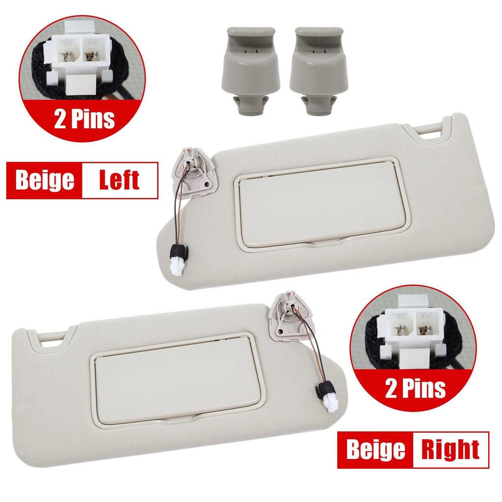 For Nissan Altima 2013-2018 Beige right & left Sun Visor w/ Lights 96400-3TA2A