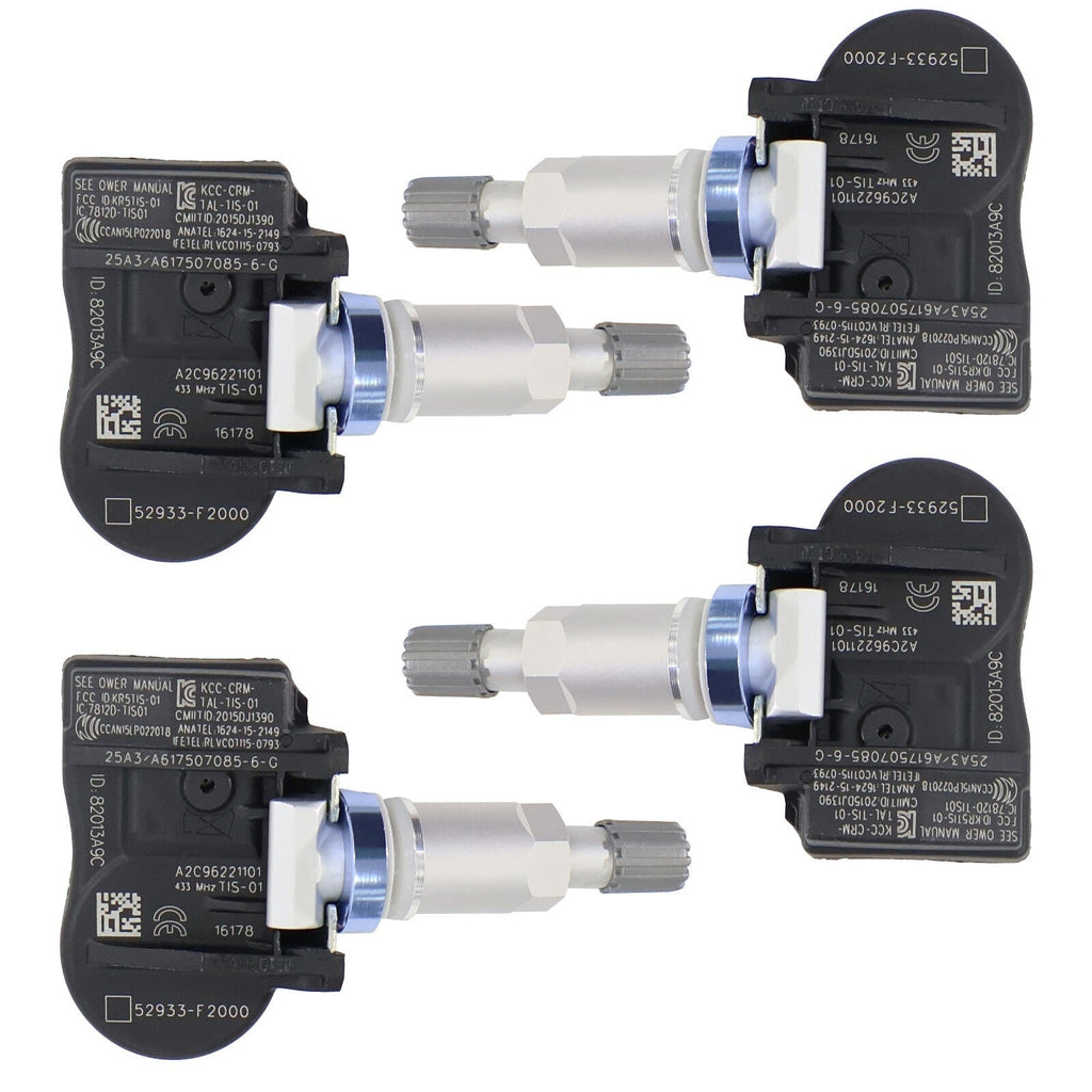 4Pcs Tire Pressure Monitor Sensor for Hyundai IONIQ SANTA KIA NIRO 52933F2000