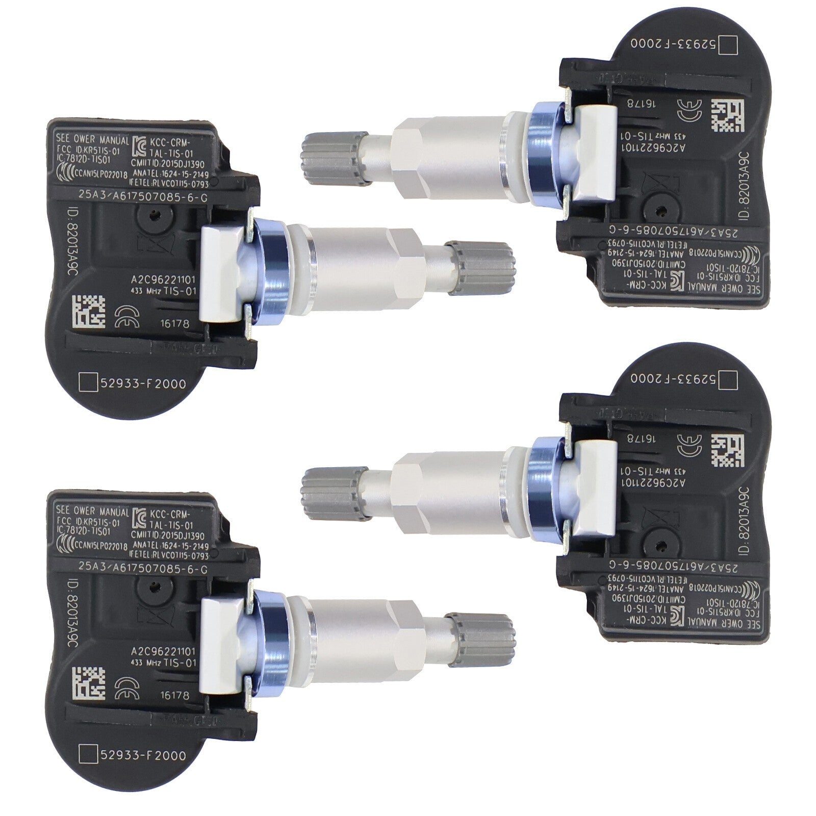 4Pcs Tire Pressure Monitor Sensor for Hyundai IONIQ SANTA KIA NIRO 52933F2000