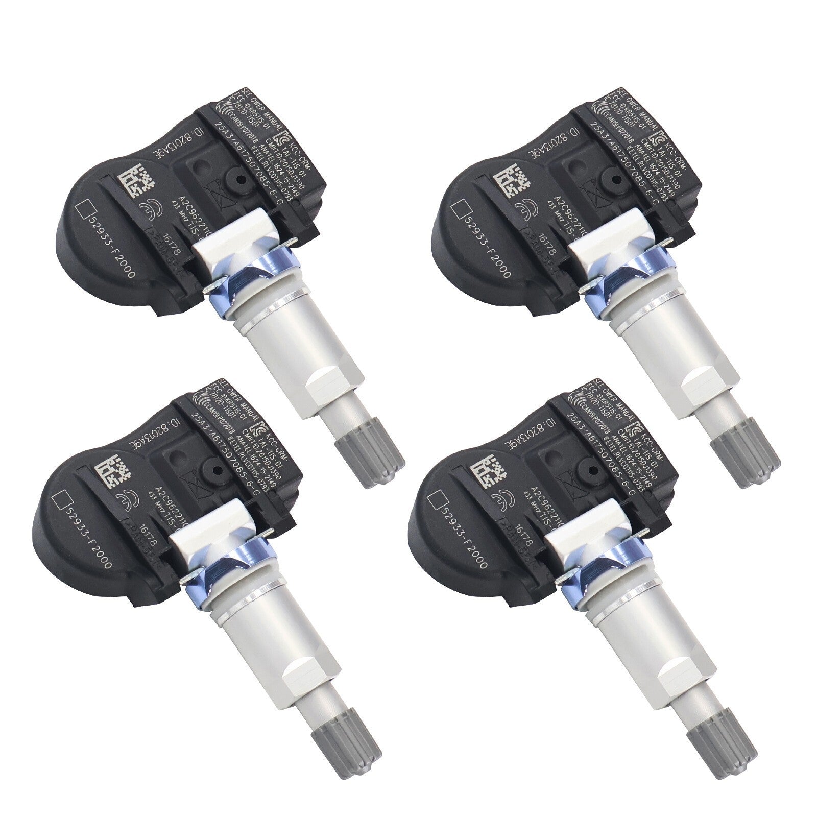 4Pcs Tire Pressure Monitor Sensor for Hyundai IONIQ SANTA KIA NIRO 52933F2000