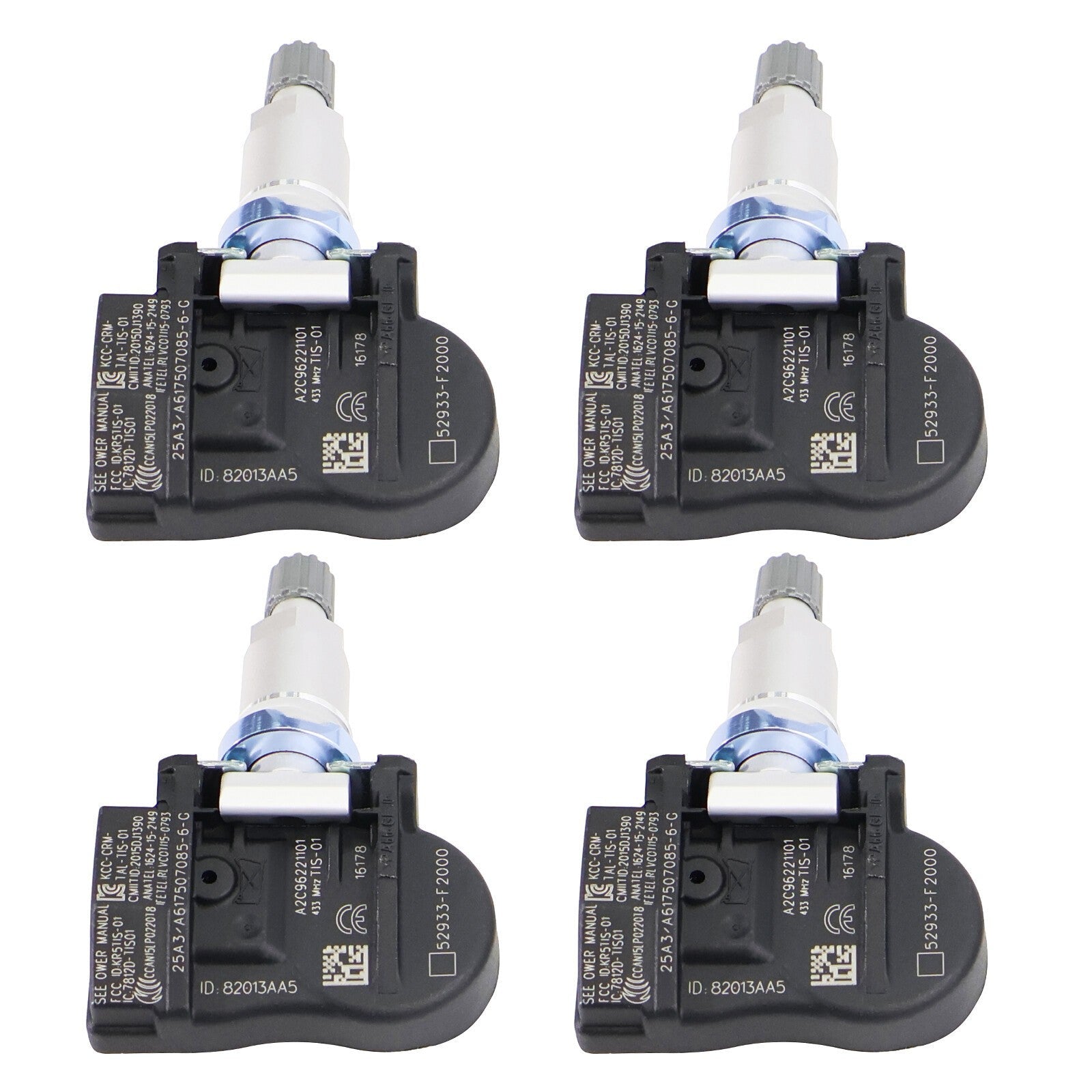 4Pcs Tire Pressure Monitor Sensor for Hyundai IONIQ SANTA KIA NIRO 52933F2000