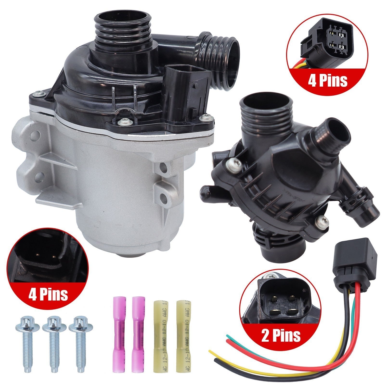 Electric Water Pump W/Thermostat/Harness For BMW X1 X3 X4 X5 3.0 L6 11517632426