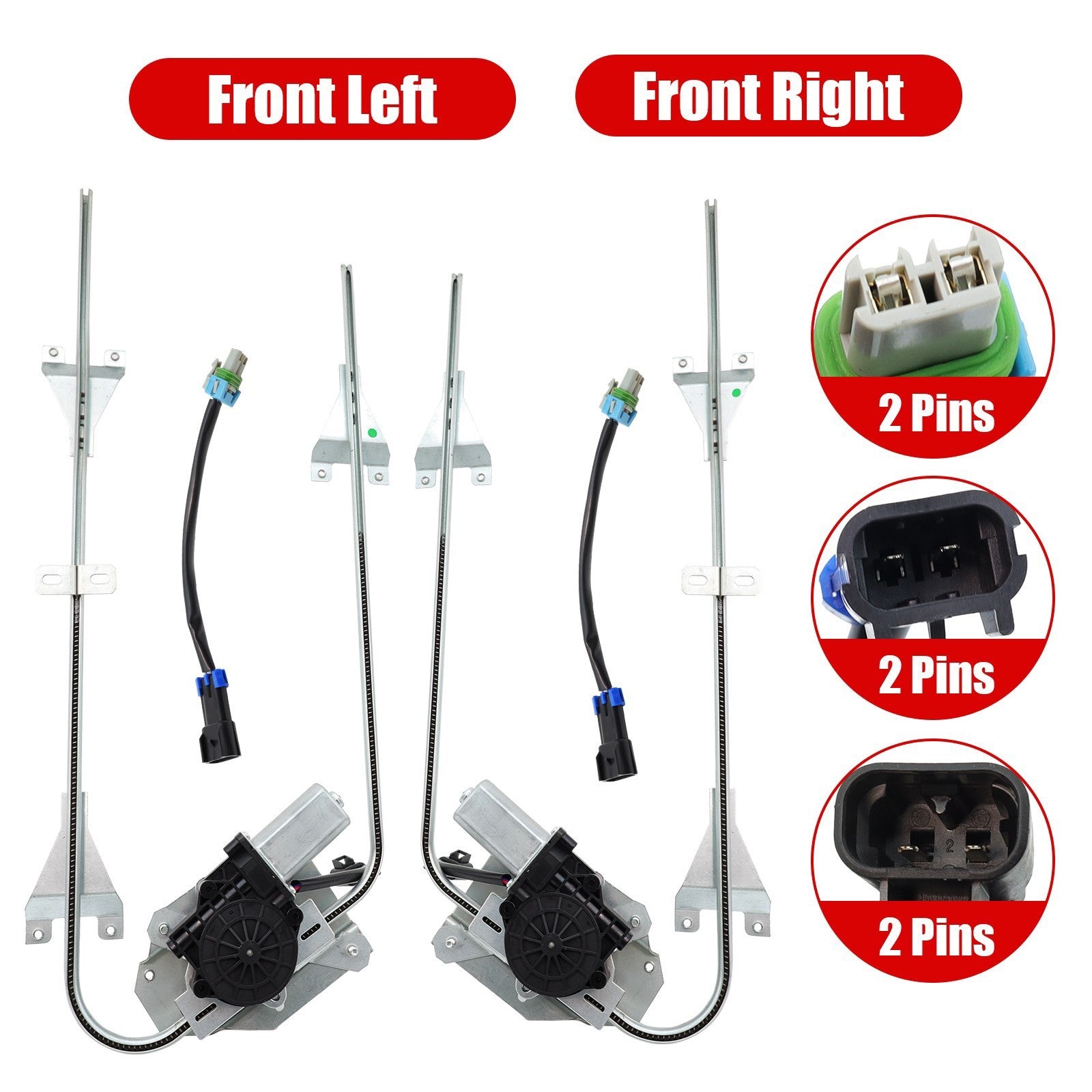 2x Front Power Window Regulator w/ Motor For International 9200 9900 Truck 00-07