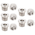 5x Stainless O2 Oxygen Sensor Bung Plug & Weld On Bung Plug Nut Cap M18 X 1.5