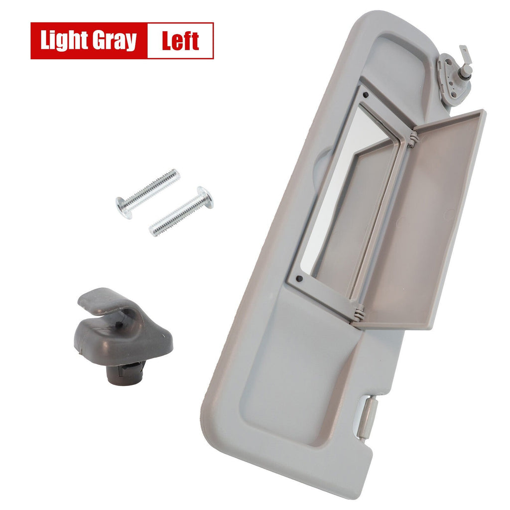Sun Visors W/Hanger Driver Left Side Hand For Honda Civic 2006-2008 Light Gray