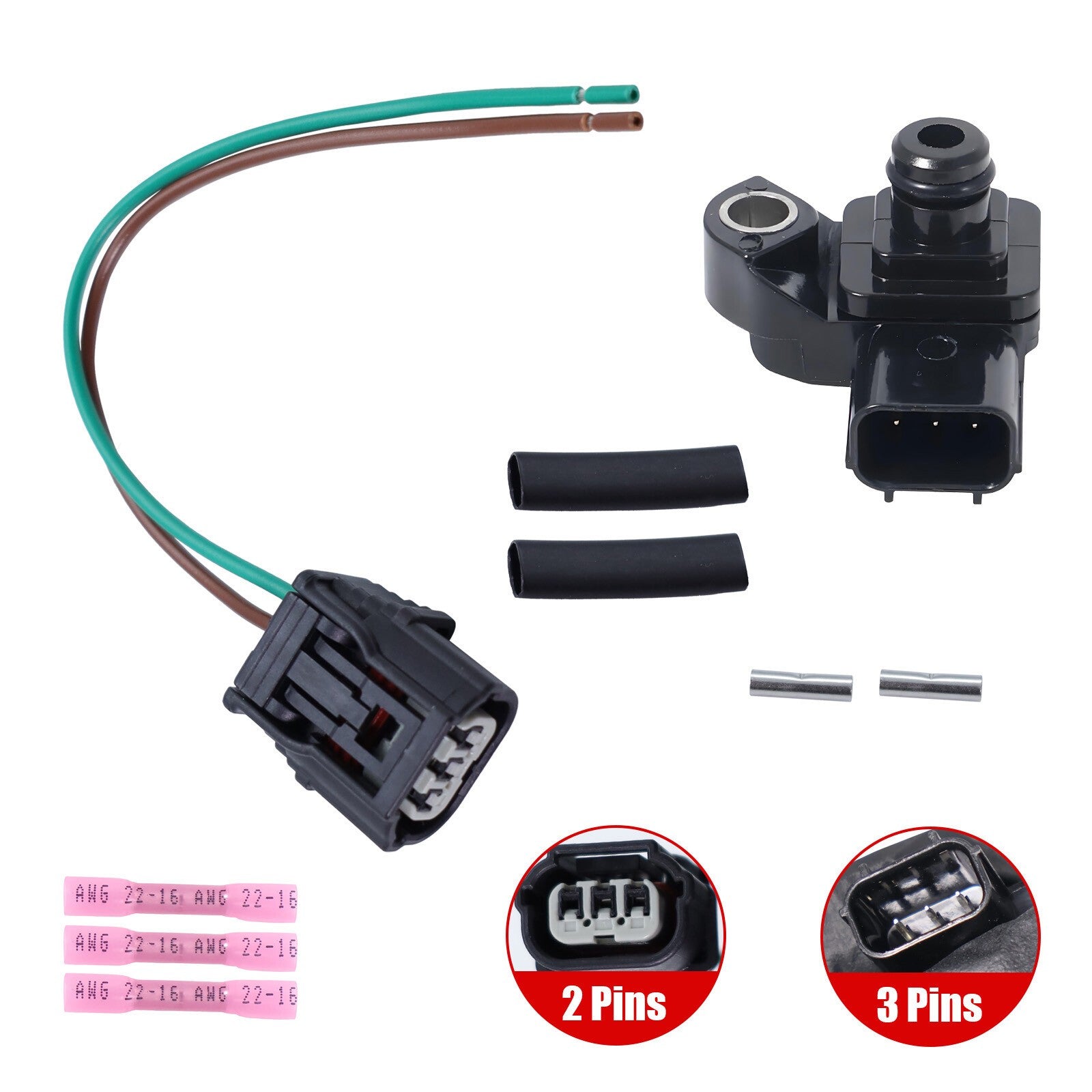 NEW MAP Manifold Pressure Sensor  & W/ Connector  37830RNAA01 For Acura Honda