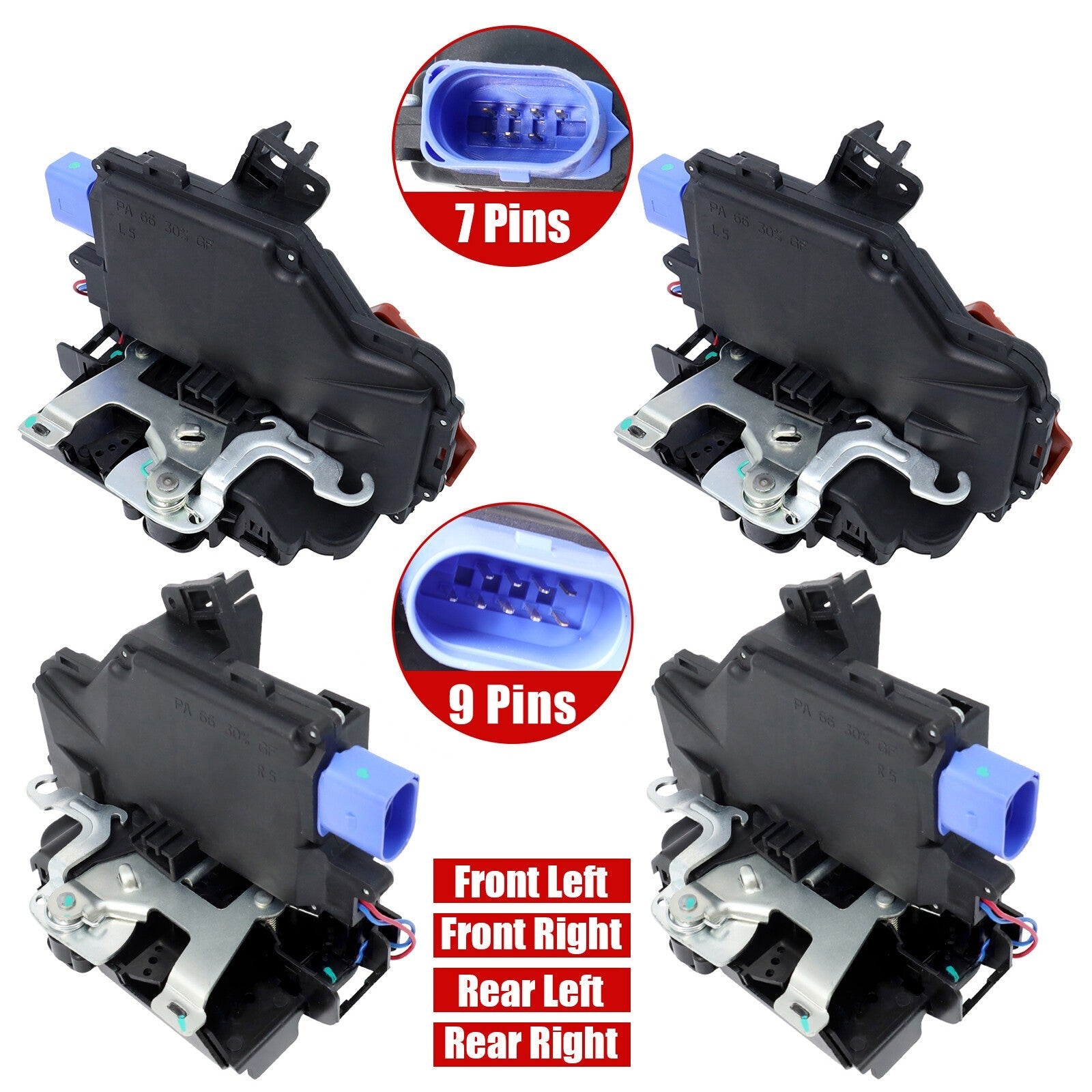 7L0839016D 4PCS Door Lock Latch Actuator For Porsche Cayenne VW Touareg Phaeton