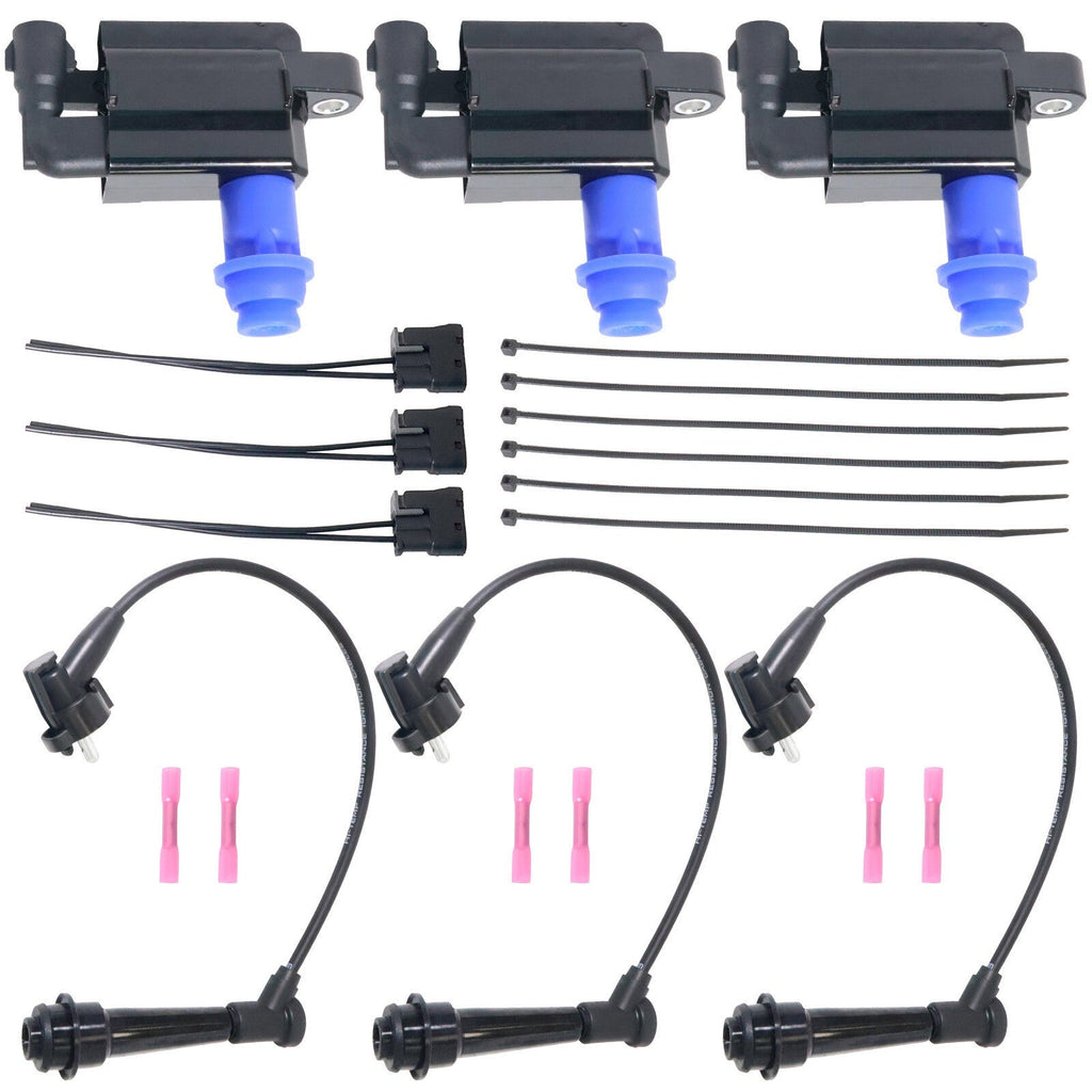 3Pcs Ignition Coil & Connector & Wireset 90919-02216 for LEXUS TOYOTA SUPRA