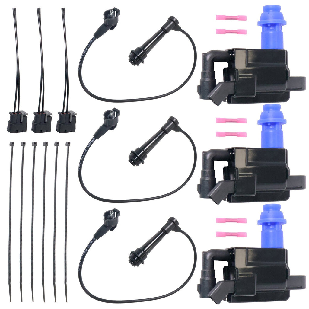 3Pcs Ignition Coil & Connector & Wireset 90919-02216 for LEXUS TOYOTA SUPRA