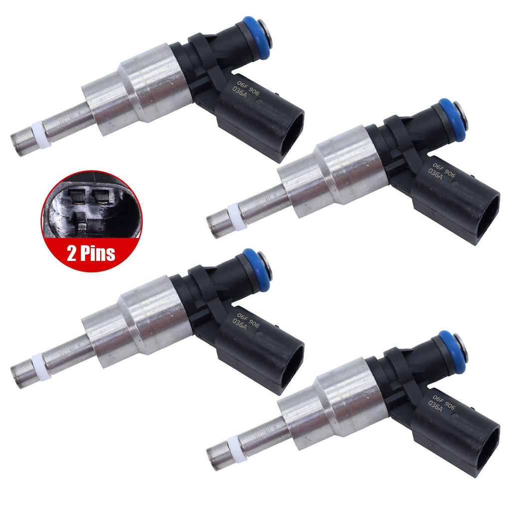 4Pcs 06F906036A Fuel Injectors For 2005-2009 VW Audi A4 Quattro 2.0L I4 Turbo
