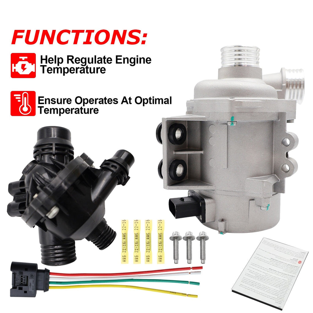Water Pump W/Thermostat &Bolt For BMW 128i 325i 328i 528i 530i X3 11517586925