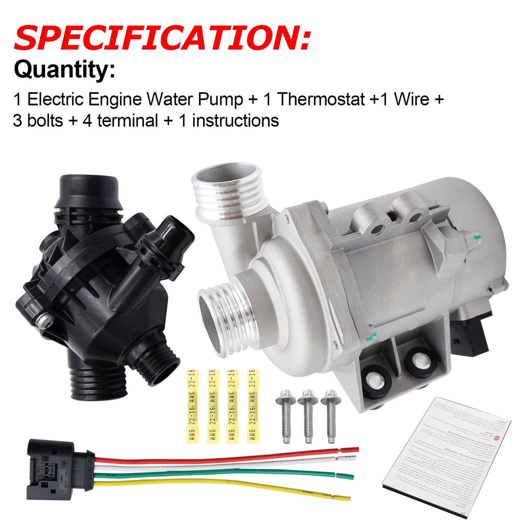 Water Pump W/Thermostat &Bolt For BMW 128i 325i 328i 528i 530i X3 11517586925