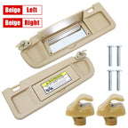 Beige Sun Visor W/Hook Clips Pair For 2006-2011 Honda Civic Left & Right