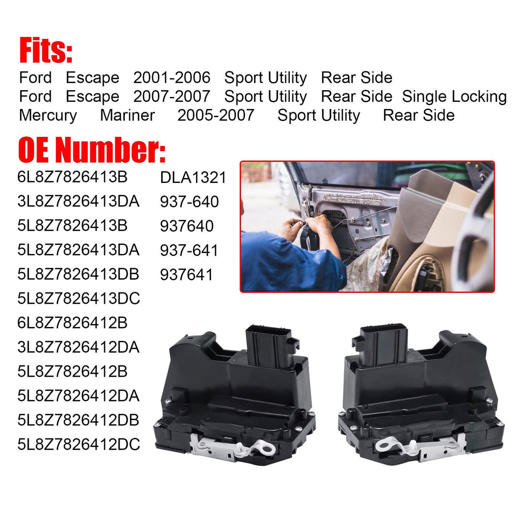 2x Rear Door Lock Actuator for Ford Escape 01-07 Mercury Mariner 05-07 937640