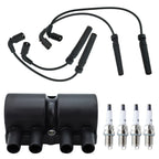 Ignition Coil + 4 Spark Plug + 4 Wires For Chevy Aveo Pontiac Wave Suzuki UF503
