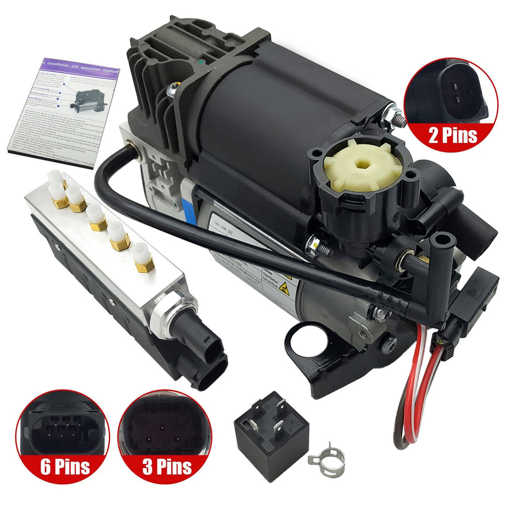 For Mercedes CLS500 Air Ride Suspension Compressor Pump + Valve Block 2193200004