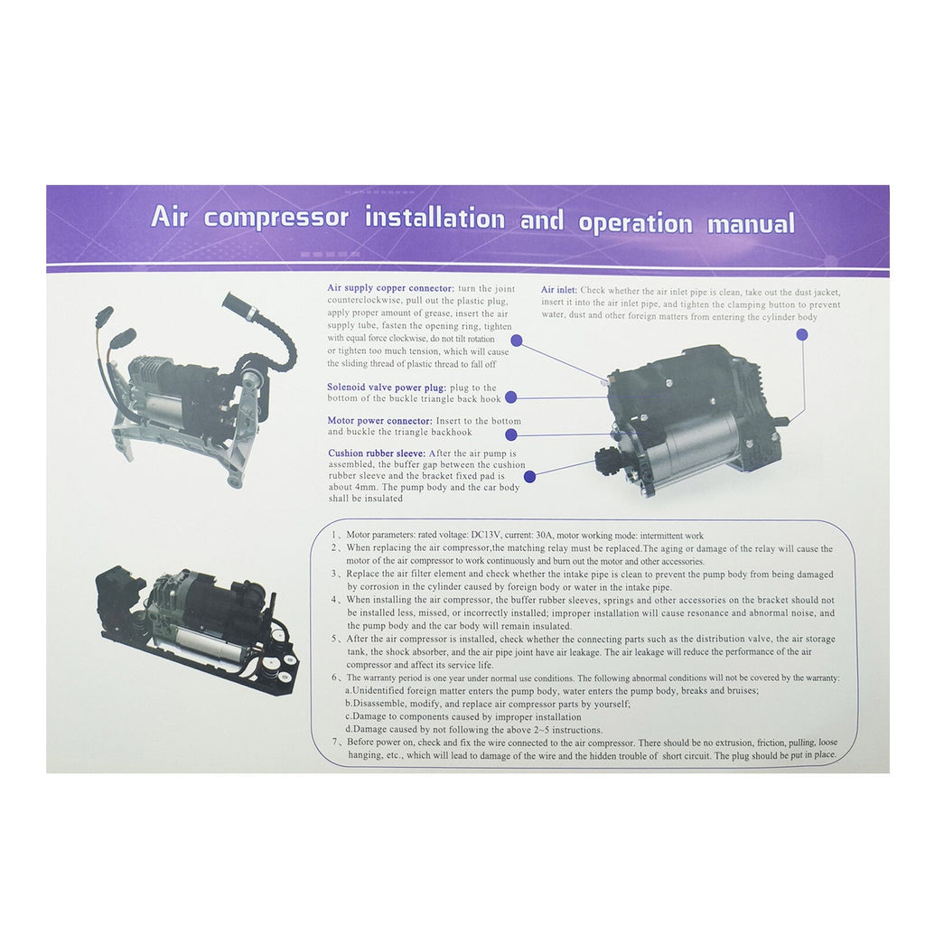 For Mercedes CLS500 Air Ride Suspension Compressor Pump + Valve Block 2193200004