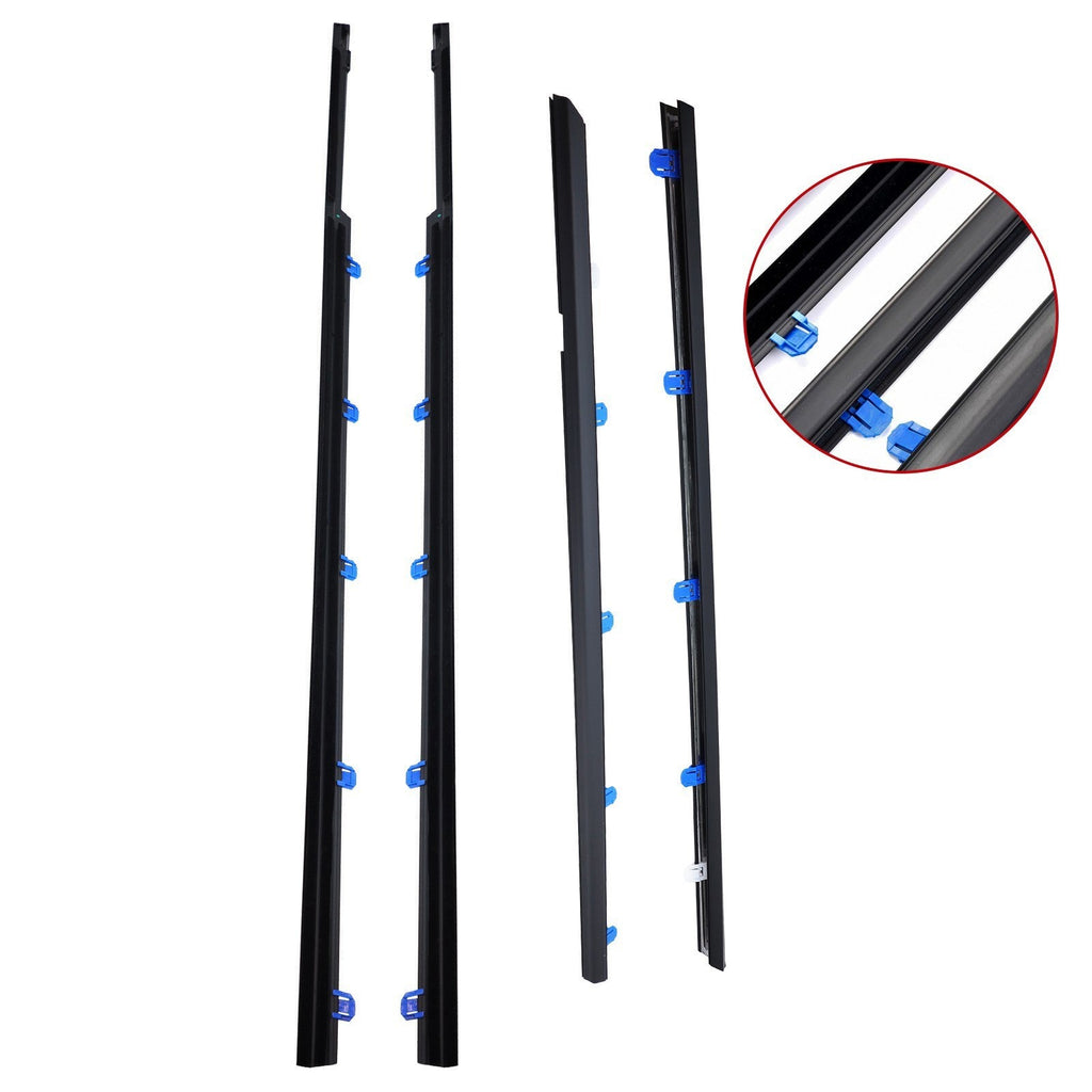 4x Weatherstrip Window Moulding Trim Seal Belt For 12-15 Honda Civic Sedan