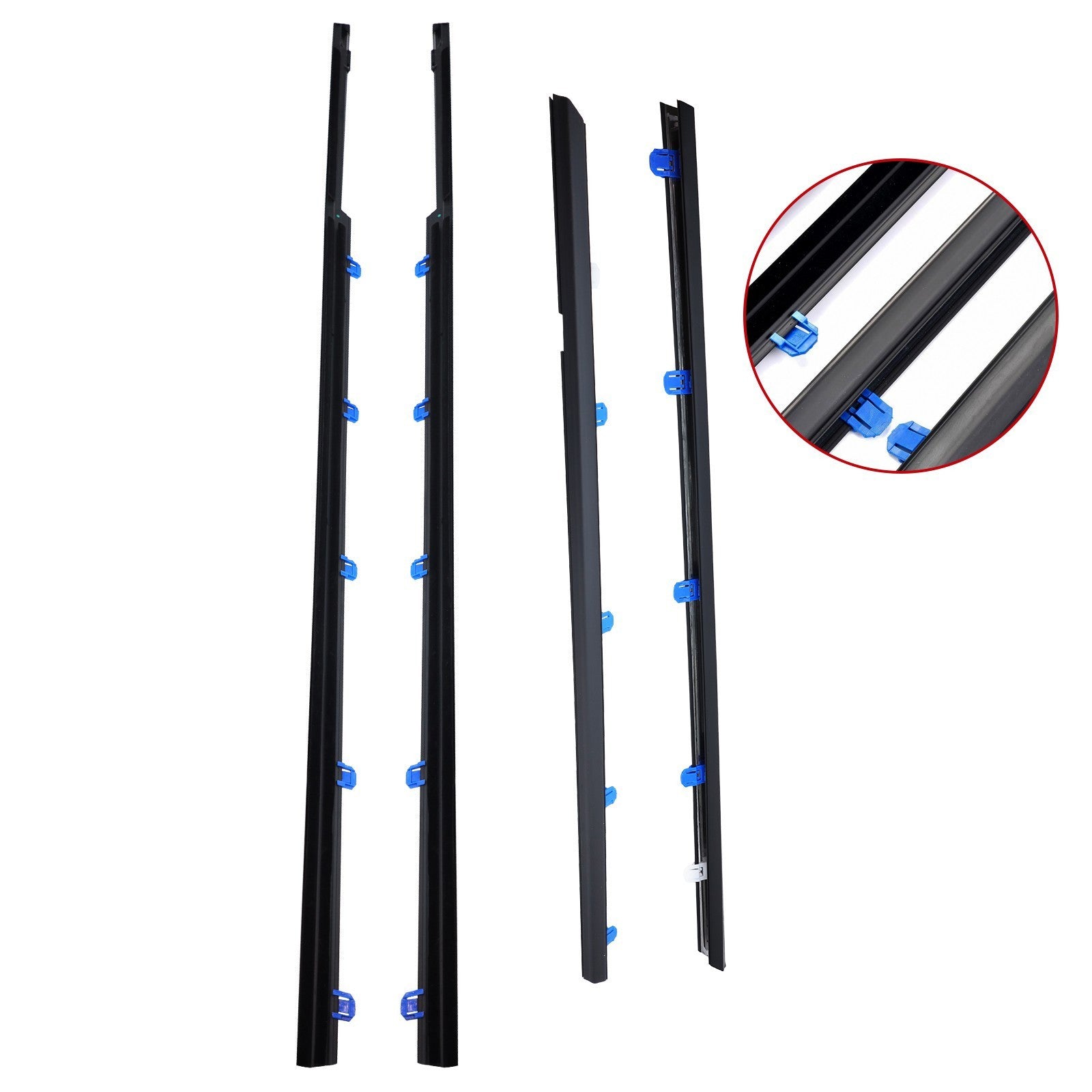 4x Weatherstrip Window Moulding Trim Seal Belt For 12-15 Honda Civic Sedan